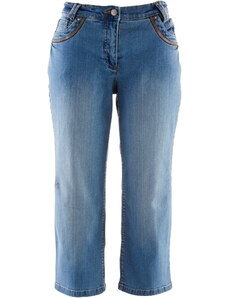 bonprix Slim Fit džínsy, stredná výška pásu, bavlna, farba modrá