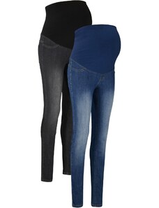 bonprix Materské džínsy (2 ks) s bavlnou, farba modrá