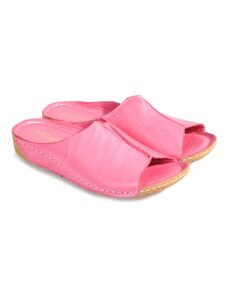 Moderní kožené pantofle Lutnik 48C0573 růžová