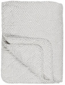 IB LAURSEN Prešívaný prehoz White Black Dots 130 x 180 cm