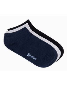 Ombre Clothing Pánske ponožky na nohy 3-pack - mix farieb V5 OM-SOSS-0102
