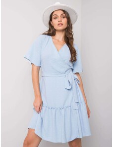 BASIC Svetlo modré dámske šaty s viazaním LK-SK-508623.24X-blue