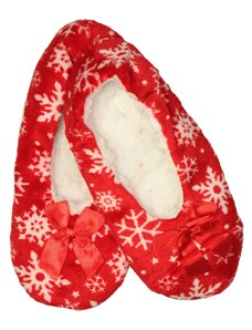 Pesail Red vianočné teplé papuče vločky X931