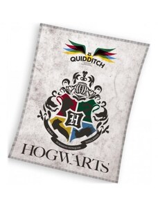 CARBOTEX Fleecová deka Harry Potter - Hogwarts - erb čarodejnícke školy v Bradaviciach / 130 x 170 cm