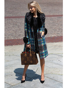 Ann Gissy Dámsky viacfarebný kabát z tkaniny Boucle (FK-016)