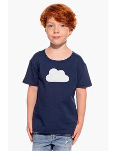 Piskacie Chlapčenské tričko s oblakom, farba tmavomodrá, veľkosť 86