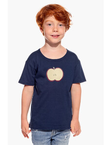 Piskacie Chlapčenské tričko s jablkom, farba tmavomodrá, veľkosť 86