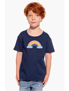 Piskacie Chlapčenské tričko s dúhou, farba tmavomodrá, veľkosť 86