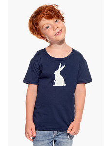 Piskacie Chlapčenské tričko so zajacom, farba tmavomodrá, veľkosť 86