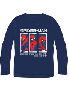 E plus M Chlapčenské bavlnené tričko s dlhým rukávom Spiderman MARVEL - modré