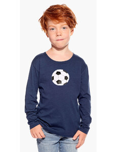 Piskacie Chlapčenské tričko s futbalkou, farba tmavomodrá, veľkosť 116