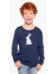 Piskacie Chlapčenské tričko so zajacom, farba tmavomodrá, veľkosť 86