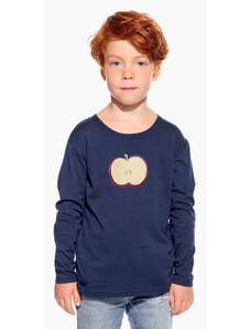 Piskacie Chlapčenské tričko s jablkom, farba tmavomodrá, veľkosť 86