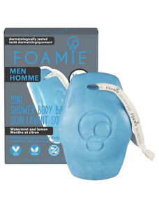 Foamie 3in1 Shower Body Bar For Men Seas The Day uhá péče 3v1 pro muže s aktivním uhlím 90 g