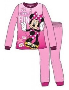 Sun City Dievčenské bavlnené pyžamo myška Minnie Mouse Disney - sv. ružové