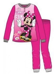 Sun City Dievčenské / detské bavlnené pyžamo Minnie Mouse Disney - tm. ružové