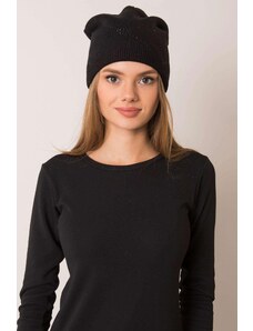 MladaModa Dámska čiapka so zirkónmi model 0317 čierna
