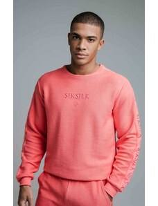 SikSilk L/S Loop Back Embroidered Sweater - Pink - M