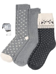 bonprix Termo ponožky (3 ks) z bio bavlny, farba šedá