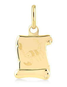 Lillian Vassago Zlatý prívesok znamenie zverokruhu v tvare pergamenu Škorpión LLV37-GP014-Škorpión