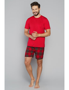 Italian Fashion Pánske pyžamo krátke Narwik mega soft červené, Farba červená