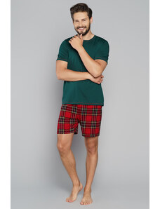 Italian Fashion Pánske pyžamo krátke Narwik mega soft zelené, Farba zelená