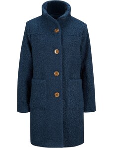 bonprix Kabát buklé s vreckami, farba modrá