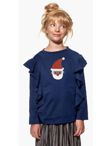 Piskacie Dievčenské tričko so santom, farba tmavomodrá, veľkosť 116