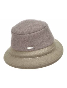 Dámsky vlnený klobúčik cloche s pletenou krempou - Seeberger
