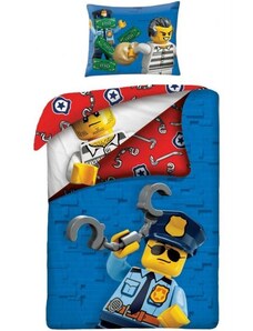 Halantex Bavlnené posteľné obliečky LEGO City - motív Policajt vs. väzeň - 100% bavlna - 70 x 90 cm + 140 x 200 cm
