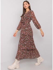 BASIC Dlhé farebné kvetinové šaty s volánmi -TW-SK-BI-3885-1.37-flower