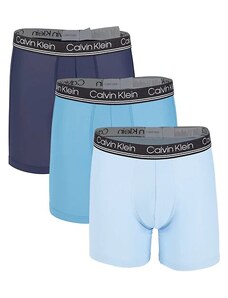 Calvin Klein PÁNSKE BOXERKY 3Pack - Brief Microfiber Mesh Modrá - Modrá - Sivá