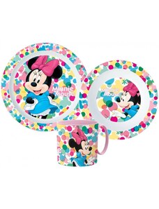 Stor Sada plastového riadu / jedálenská súprava s hrnčekom Disney - Minnie Mouse - 3 diely