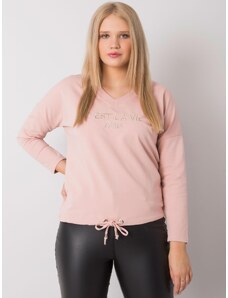 Fashionhunters Dusty pink oversized lady's blouse with inscription