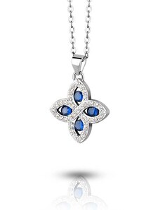 Emporial strieborný rhodiovaný náhrdelník Štvorlístok pre šťastie MA-MSN300