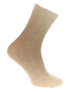 JOHN-C Dámske luxusné béžové vlnené ponožky GOAT