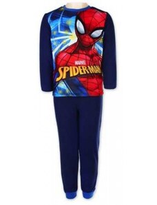 Setino Chlapčenské zimné fleecové pyžamo Spiderman Marvel - tm. modré