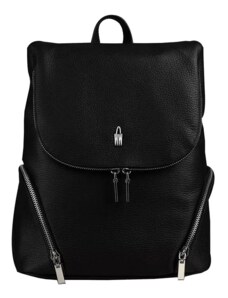 Dámsky čierny kožený ruksak do školy Wojewodzic 31764/FD01