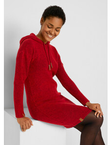 bonprix Pletené šaty s kapucňou, farba červená
