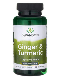Swanson Ginger & Turmeric 60 ks, kapsule