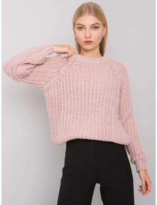 Basic Dámsky svetlo-ružový pletený sveter Grinnell RUE PARIS