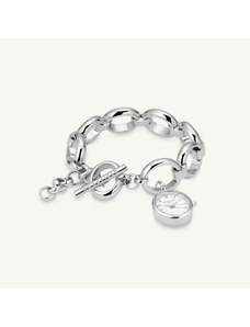 Hodinky Rosefield The Oval Charm Chain White Silver