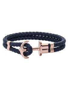 Paul Hewitt Anchor leather navy blue rose gold