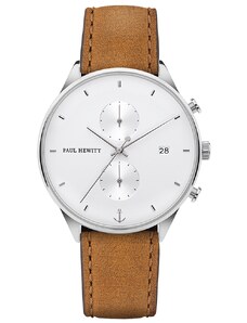 Paul Hewitt White Sand Stainless Steel Leather Watch Strap Mustard