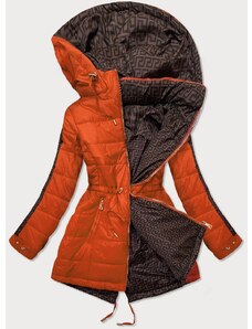 MHM Oranžová obojstranná dámska bunda (W556-1)
