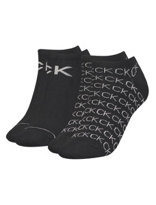 CALVIN KLEIN - 2PACK repeat logo Callie čierne členkové ponožky