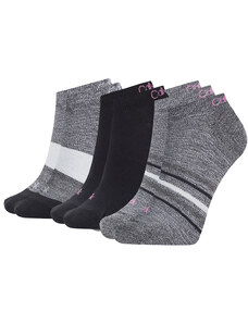 CALVIN KLEIN - 3PACK gray combo clare členkové ponožky z organickej bavlny