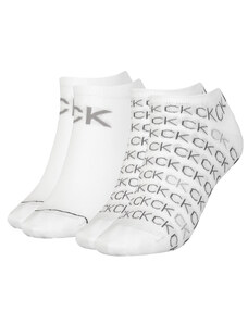 CALVIN KLEIN - 2PACK repeat logo Callie white členkové ponožky