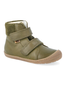 Barefoot detská zimná obuv s membránou KOEL4kids - Emil nappa Tex Khaki zelené