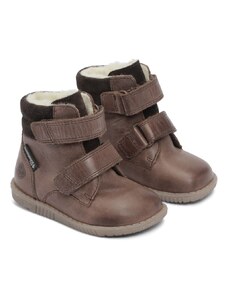 Bundgaard detské zimné kožené topánky zateplené ovčou vlnou - Rabbit Strap BG303069G-218 tmavo Hnedá